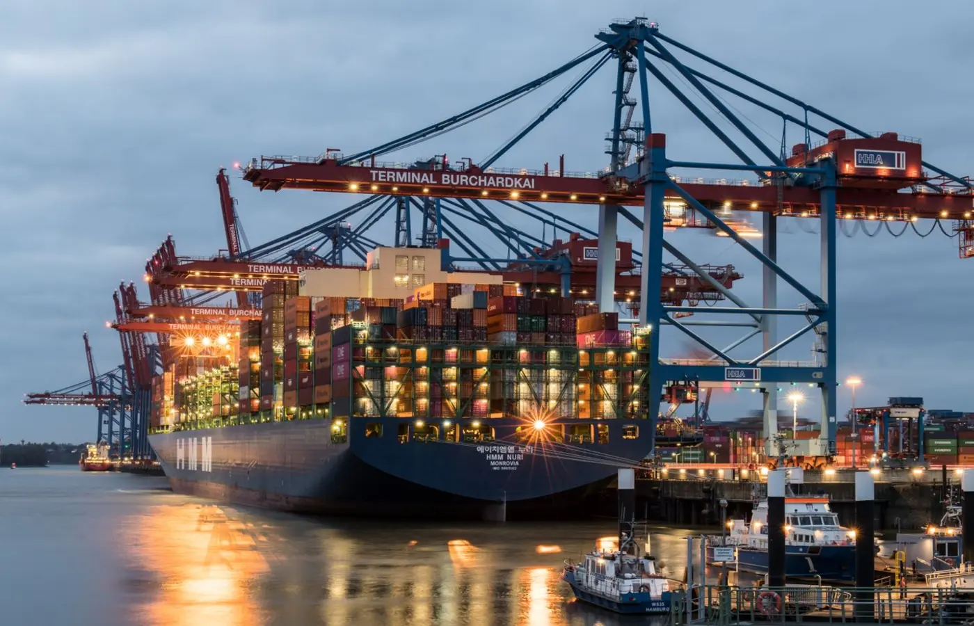 Container vessel in port